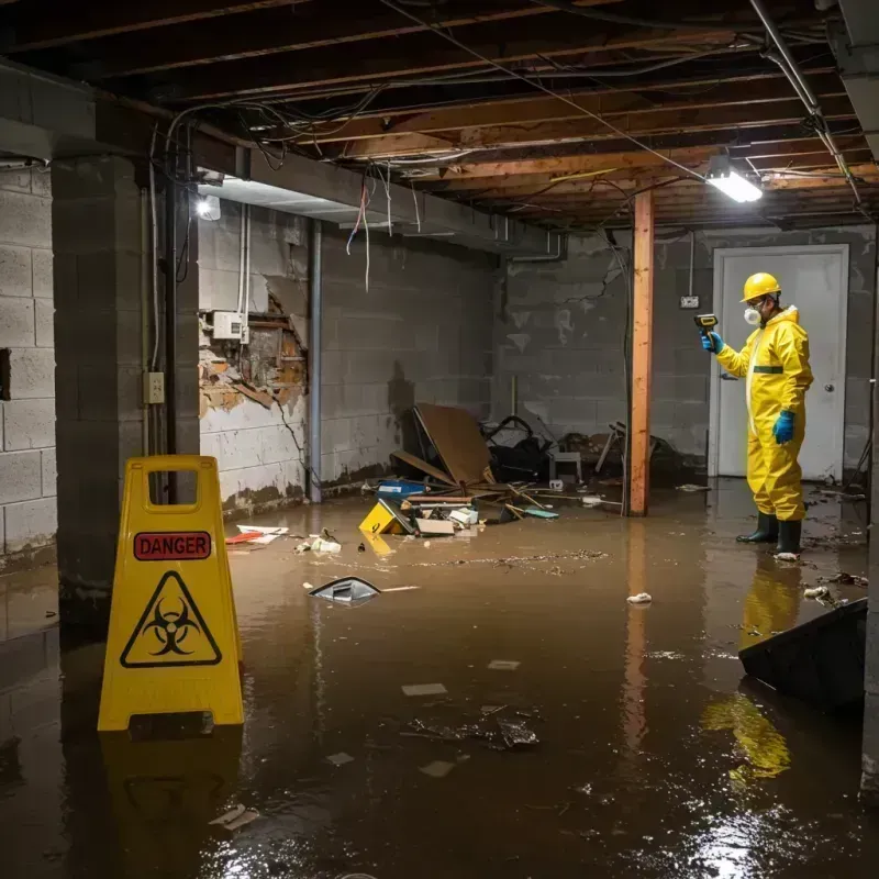 Flooded Basement Electrical Hazard in Seymour, IN Property