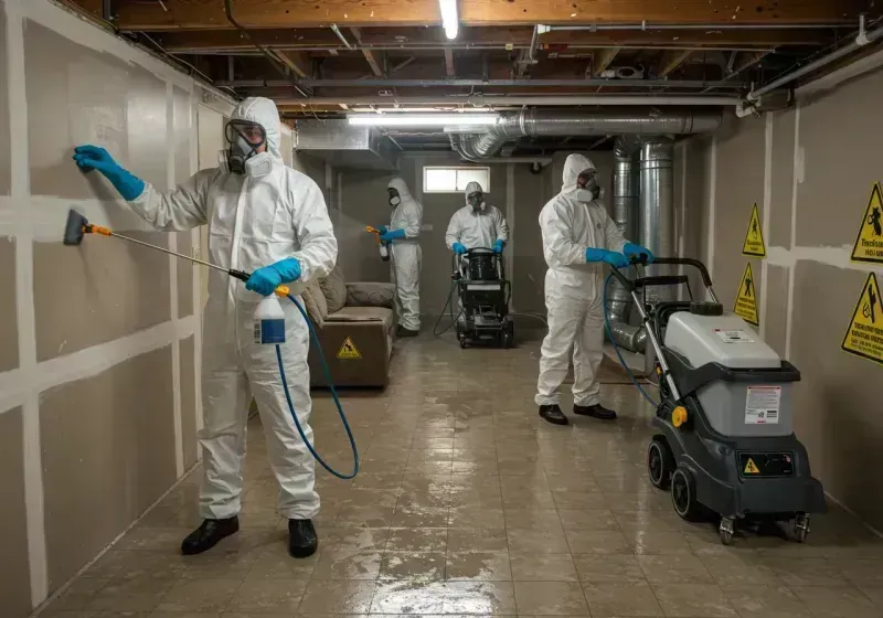 Basement Moisture Removal and Structural Drying process in Seymour, IN